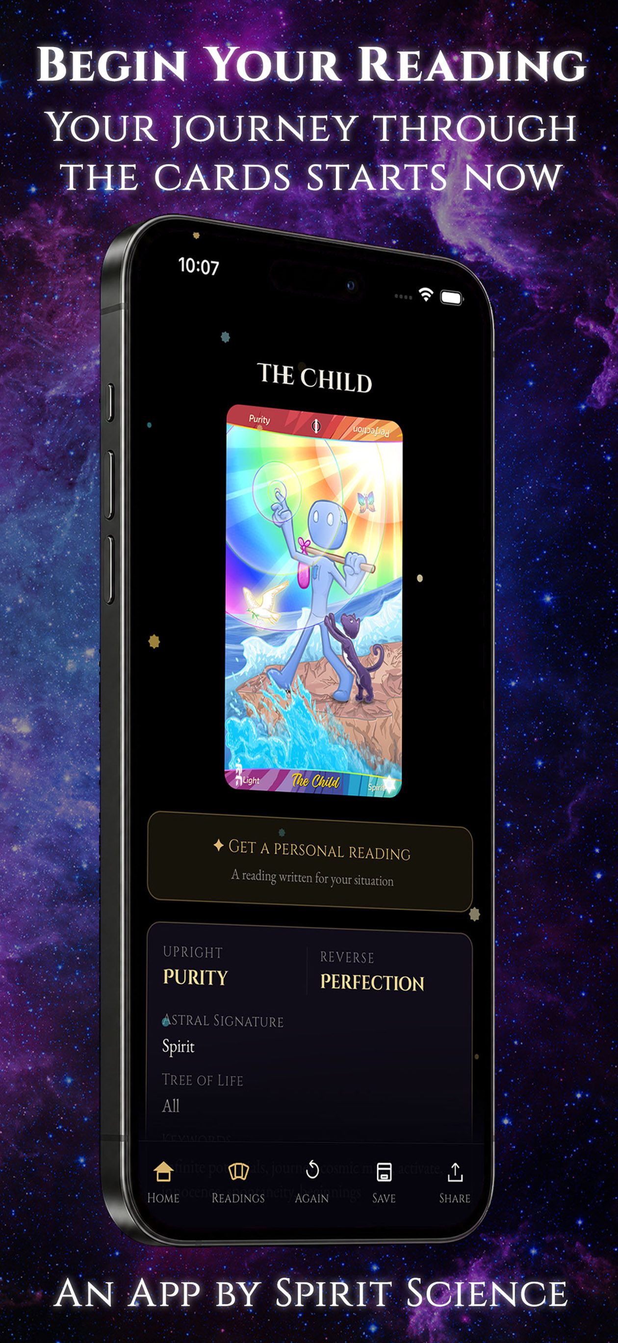 Card detail view showing The Child card