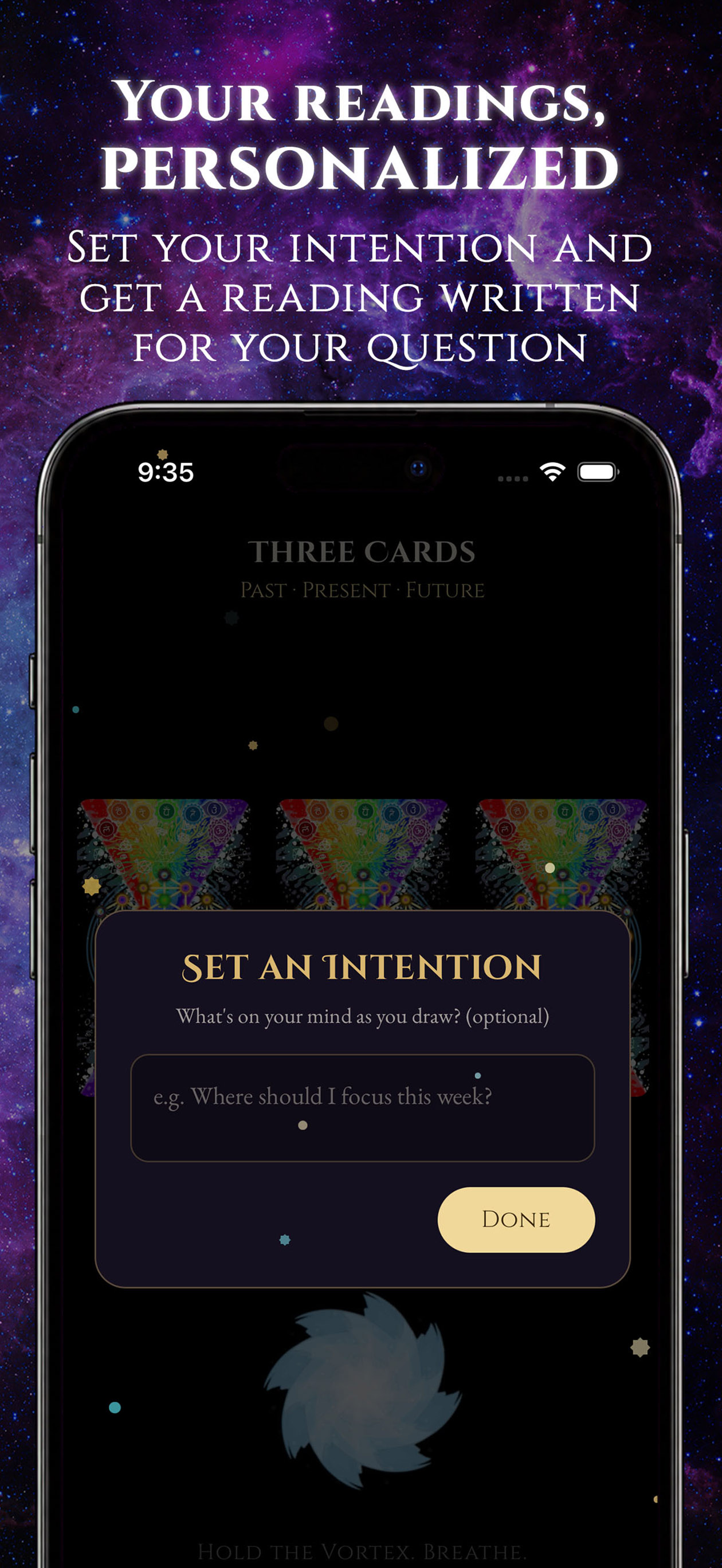 Intention-setting and personalized reading screen