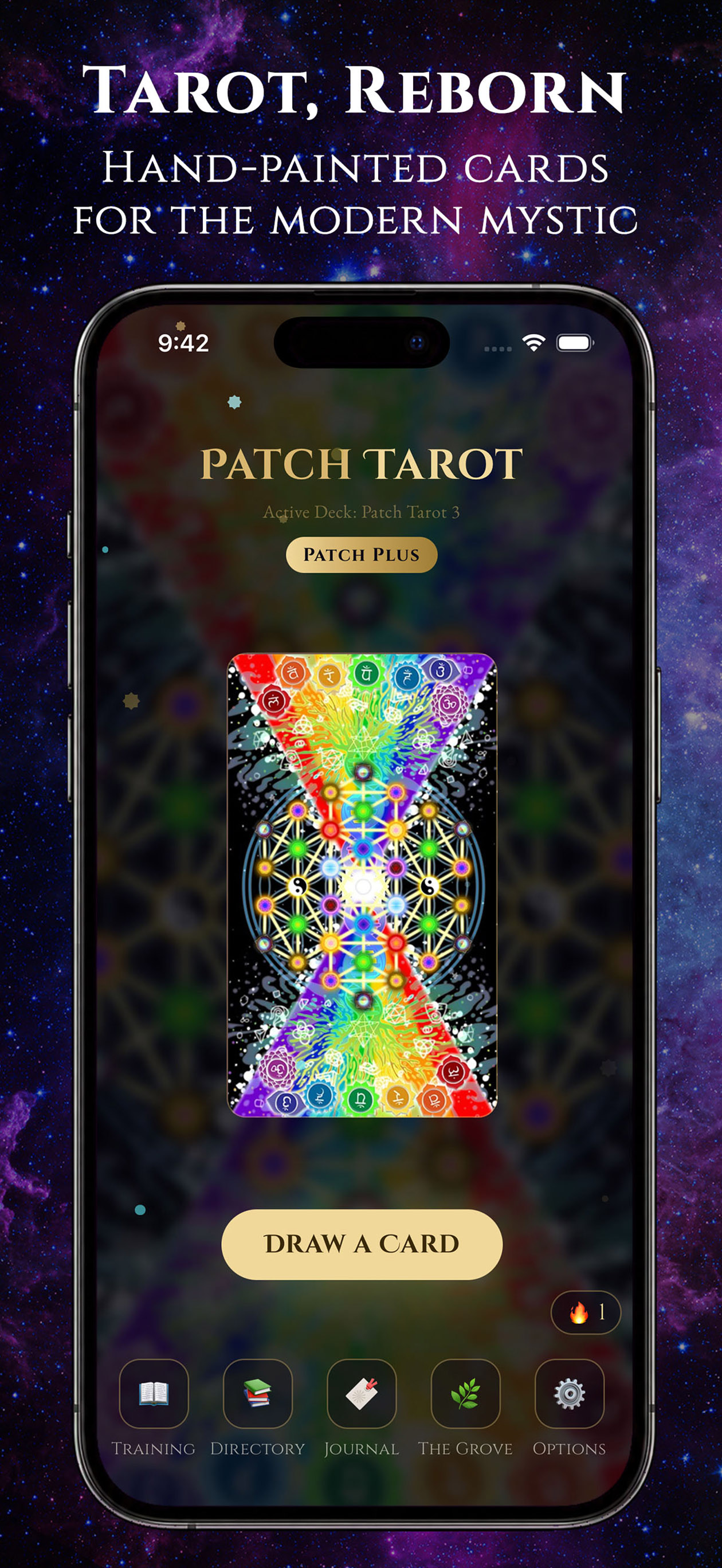 Patch Tarot main draw screen